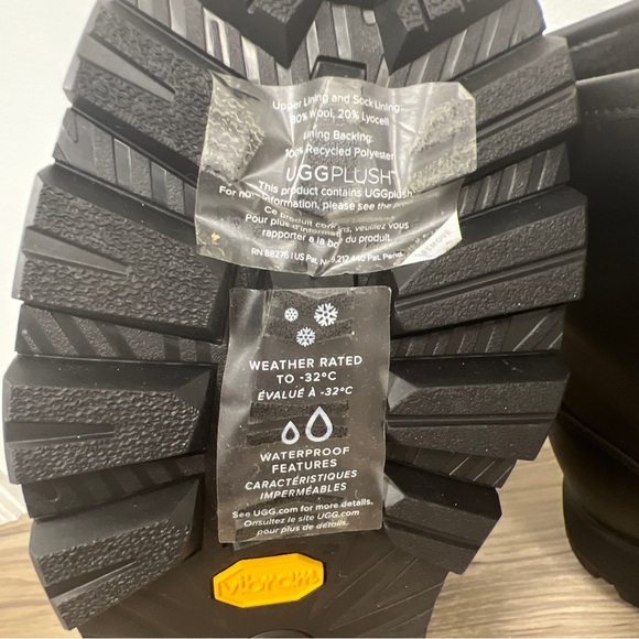 UGG KIRKSON BLACK LEATHER SHEEPSKIN MEN'S BOOTS US SIZE 9 1120992 $210 NWOB - Picture 8 of 8